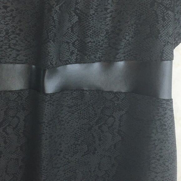 INC International Concepts Black Tone-on-Tone Leather Waist Zip-Up Dress Size XL - Picture 11 of 16